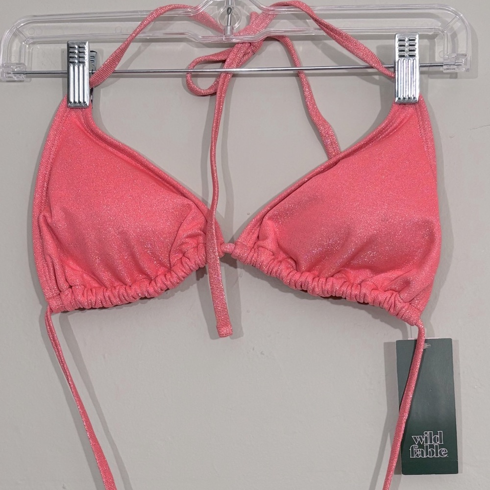 wild fable pink metallic bikini top M